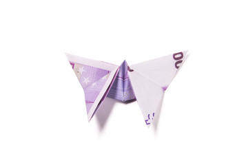 euro in the form of butterflies