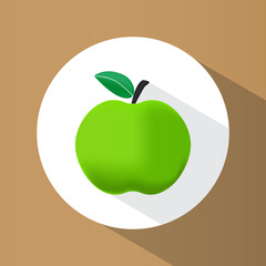 Icon apple. Fruit. Tasty and healthy food. Diet. Flat design
