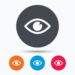Eye icon. Eyeball vision sign.
