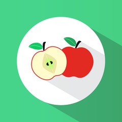 Icon apple. Fruit. Tasty and healthy food. Diet. Flat design