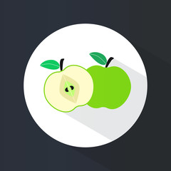 Icon apple. Fruit. Tasty and healthy food. Diet. Flat design