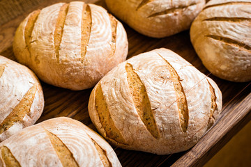 fresh bread on counter