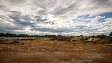 bagger auf Baustelle hdr