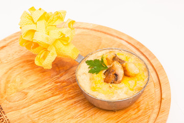 Julienne with mushrooms and chicken