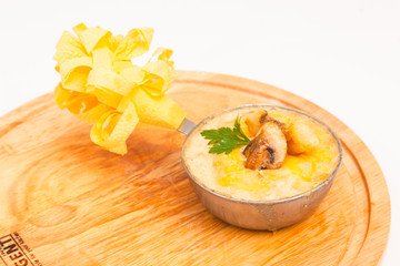Julienne with mushrooms and chicken