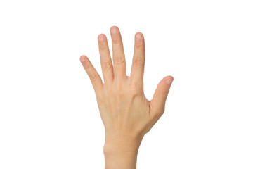 hand showing the five fingers