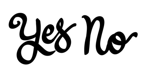 Yes and No Calligraphy vector
