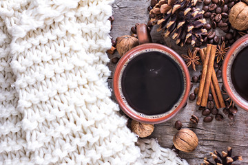 Coffee, Christmas still life.