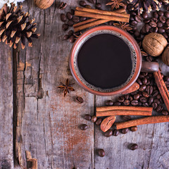 Coffee, Christmas still life.