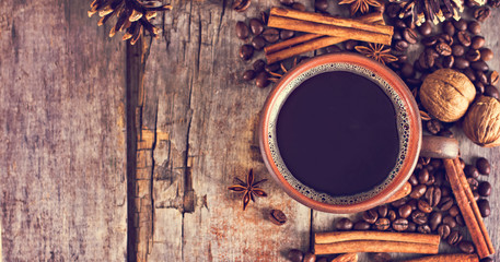 Coffee, Christmas still life.