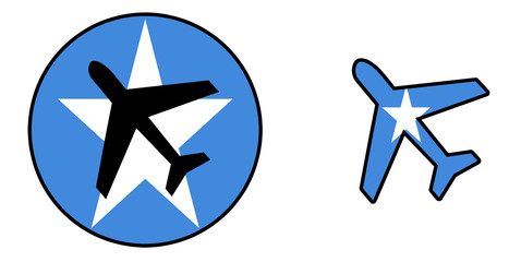 Nation flag - Airplane isolated - Somalia