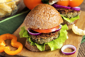 Vegetarian lentil burger
