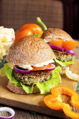 Vegetarian lentil burger