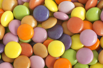 Sugar coated chocolate beans or candy
