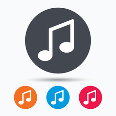 Music icon. Musical note sign.