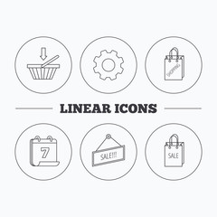 Shopping cart, sale bag icons.