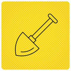 Shovel icon. Garden equipment sign.