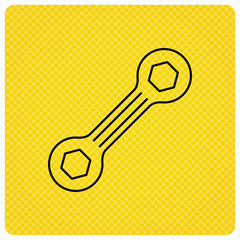 Spanner tool icon. Repairing service sign.