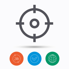 Target icon. Crosshair aim sign.