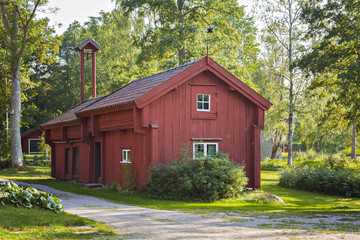 Traditional red farmhouse
