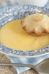 Miniature apple pie and custard