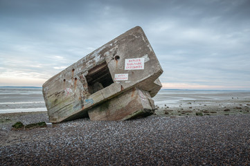bunker on a beach in Baie de Somme, France