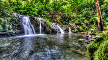 Fototapeta na wymiar Waterfall near Seven Sacred Pools at Ohe'o