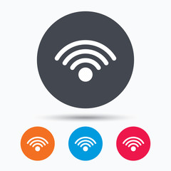 Wifi icon. Wireless internet sign.