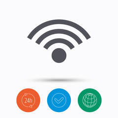 Wifi icon. Wireless internet sign.