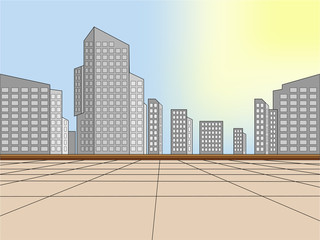 Abstract buildings and background.
