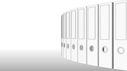 Obraz premium Sketchy office binders. Space for presentation data or inscriptions. 3D rendering