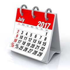 July 2017 - Desktop Spiral Calendar.
