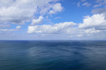 Atlantic ocean and blue cloudy sky, Aran islands