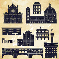 Florence skyline silhouette. Vector illustration