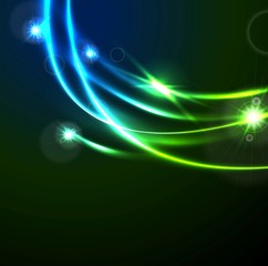 Glow flash neon vector waves shiny template design