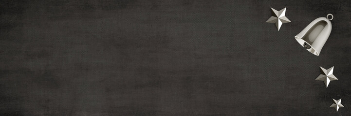 Silver Christmas decorations on Vintage blackboard - Banner | Backround