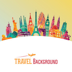 Travel and tourism background. Vector illustration

