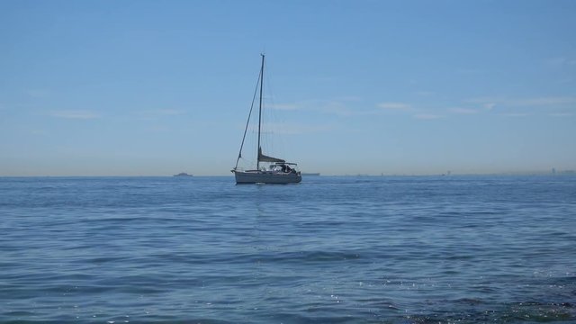 Boat sailing by the sea
