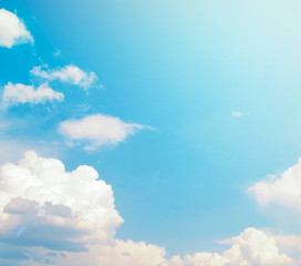 White clouds in blue sky