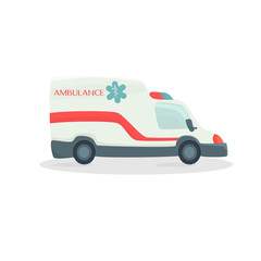 Ambulance , medical machine . Departure for the salvation of man . Vector