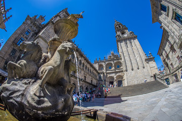 Santiago De Compostela Main Square Fisheye