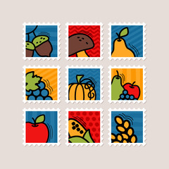 Thanksgiving Day stamp set. Harvest