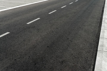 Empty two lane asphalt road highway