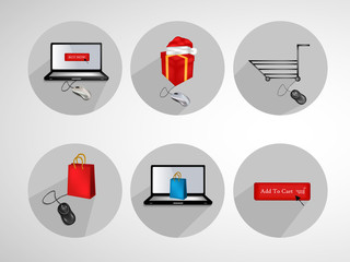 Illustration of elements for Cyber Monday