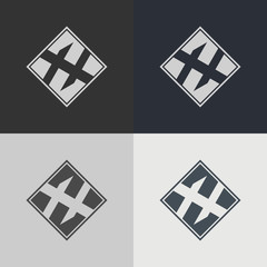 Obraz premium Set of abstract signs. Abstract element for design. Template emblem badges.