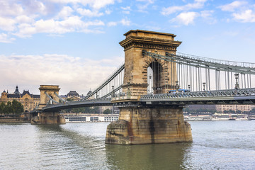 Szechenyi bridge in Budapest, Hungary.