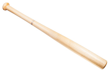 wooden baseball bat isolated on white