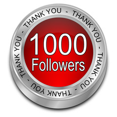 1000 Followers Thank you - 3D illustration