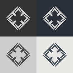 Fototapeta premium Set of abstract signs. Abstract element for design. Template emblem badges.