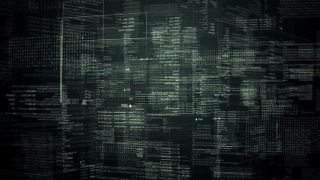 Program code text rotating.Dark. Loop able Background.Running hud text.Technological intro, screensaver.TYPE3